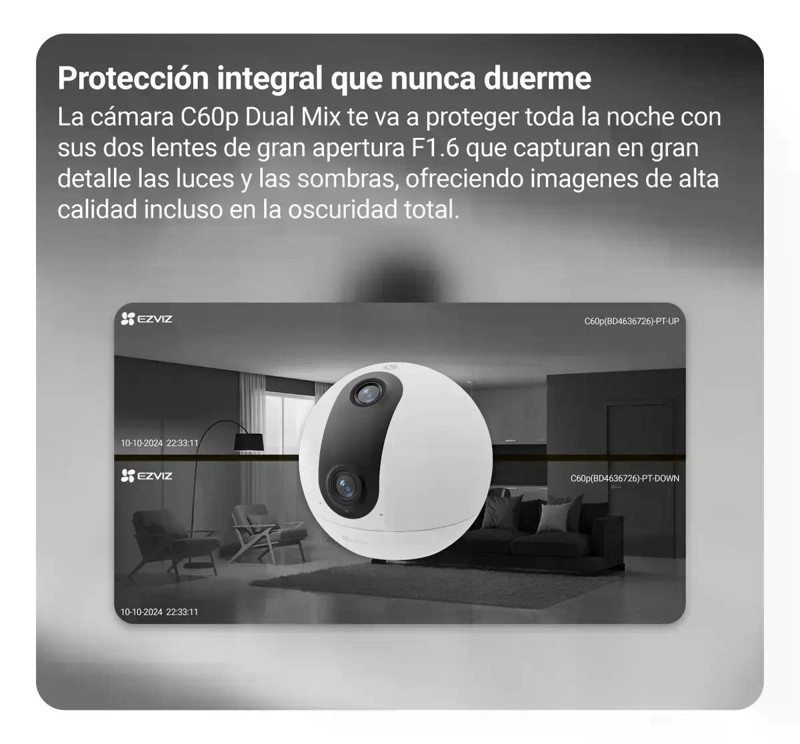 CAMARA DE SEGURIDAD WIFI DUAL C60P AUTO-TRACKING 2K EZVIZ - 5