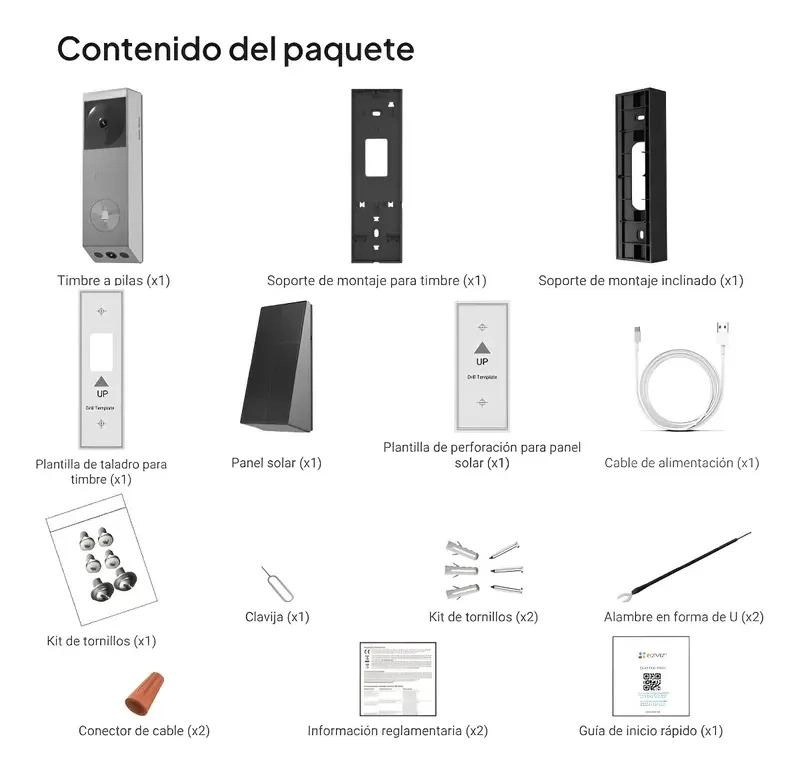 TIMBRE INALAMBRICO DOBLE LENTE 3MP WIFI SOLAR EZVIZ EP3X PRO - 5
