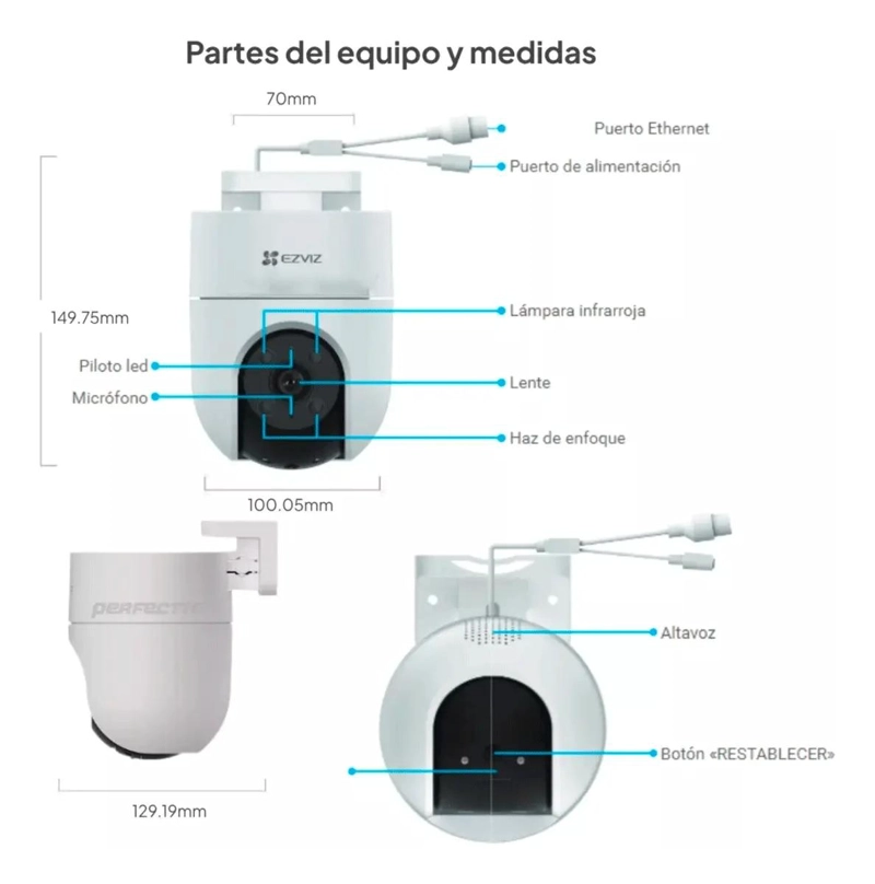 CAMARA IP H8C DOMO 360° 2K+ 4MP WIFI AUDIO H.265 EZVIZ - 4