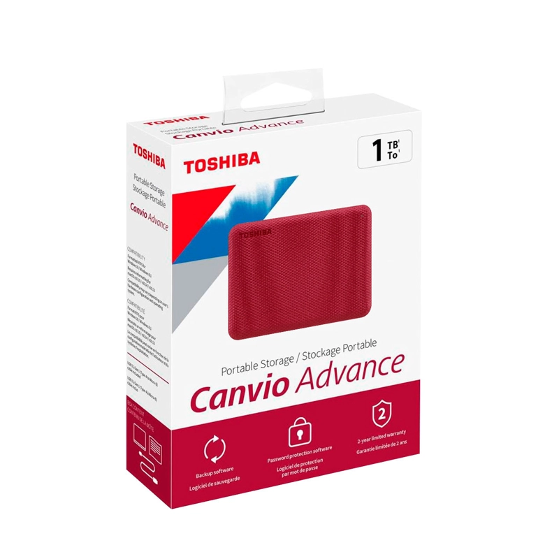 DISCO DURO EXTERNO TOSHIBA CANVIO ADVANCE 1TB ROJO - 5
