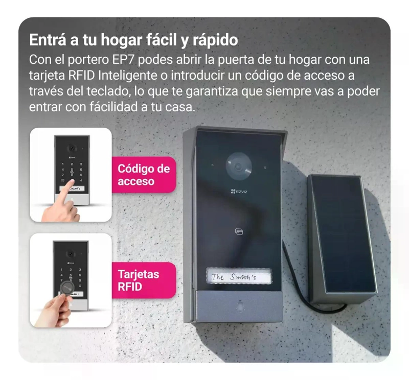 VIDEOPORTERO ELE CTRICO INALAMBRICO EZVIZ EP7 PANEL SOLAR 2K - 4