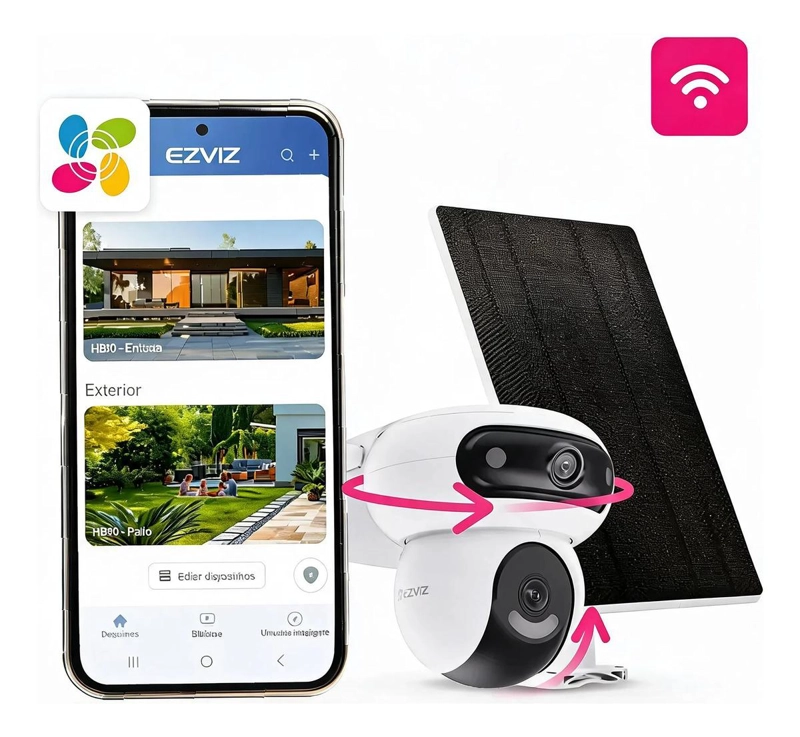 CAMARA SEGURIDAD WIFI DUAL HB90 2K+ CON PANEL SOLAR EZVIZ BLANCO - 1
