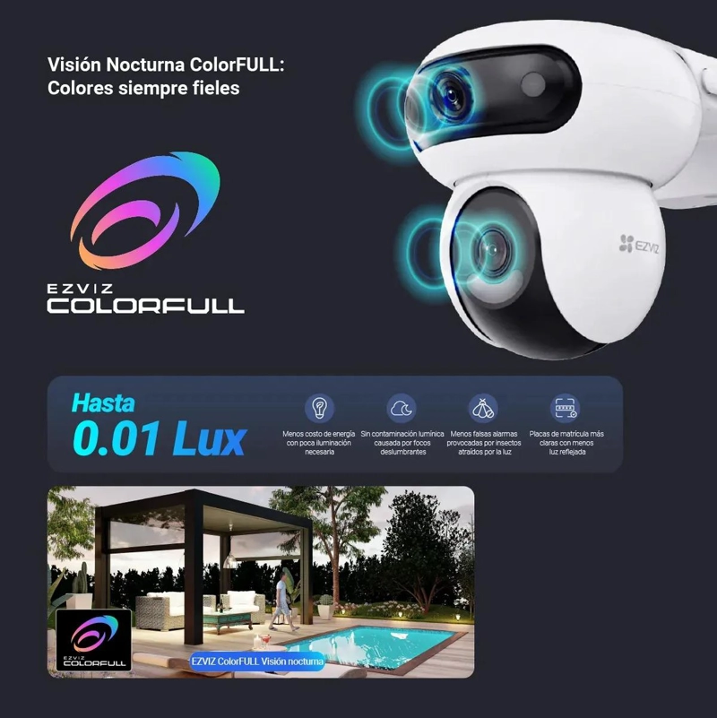 CAMARA SEGURIDAD WIFI DUAL HB90 2K+ CON PANEL SOLAR EZVIZ BLANCO - 4