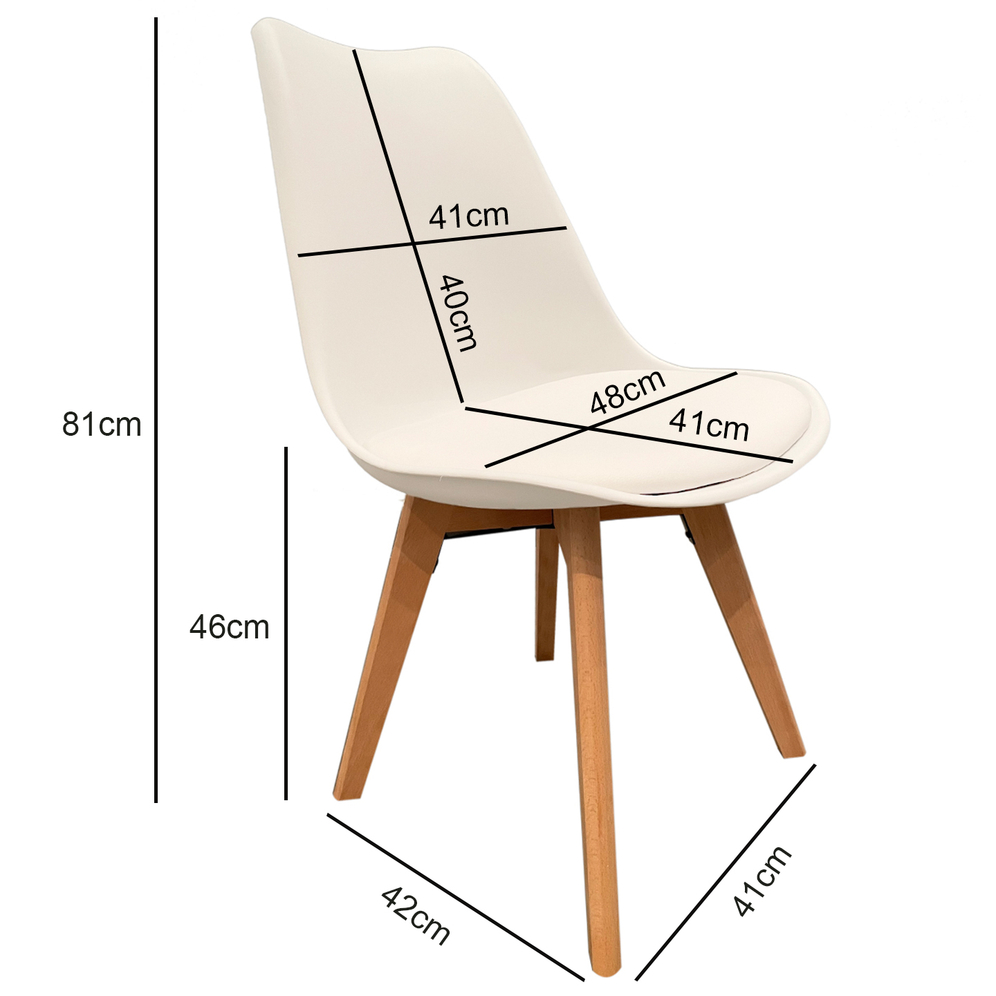 SILLA EAMES TULIP ACOLCHADA REFUERZO METAL BLANCO X4 - 2
