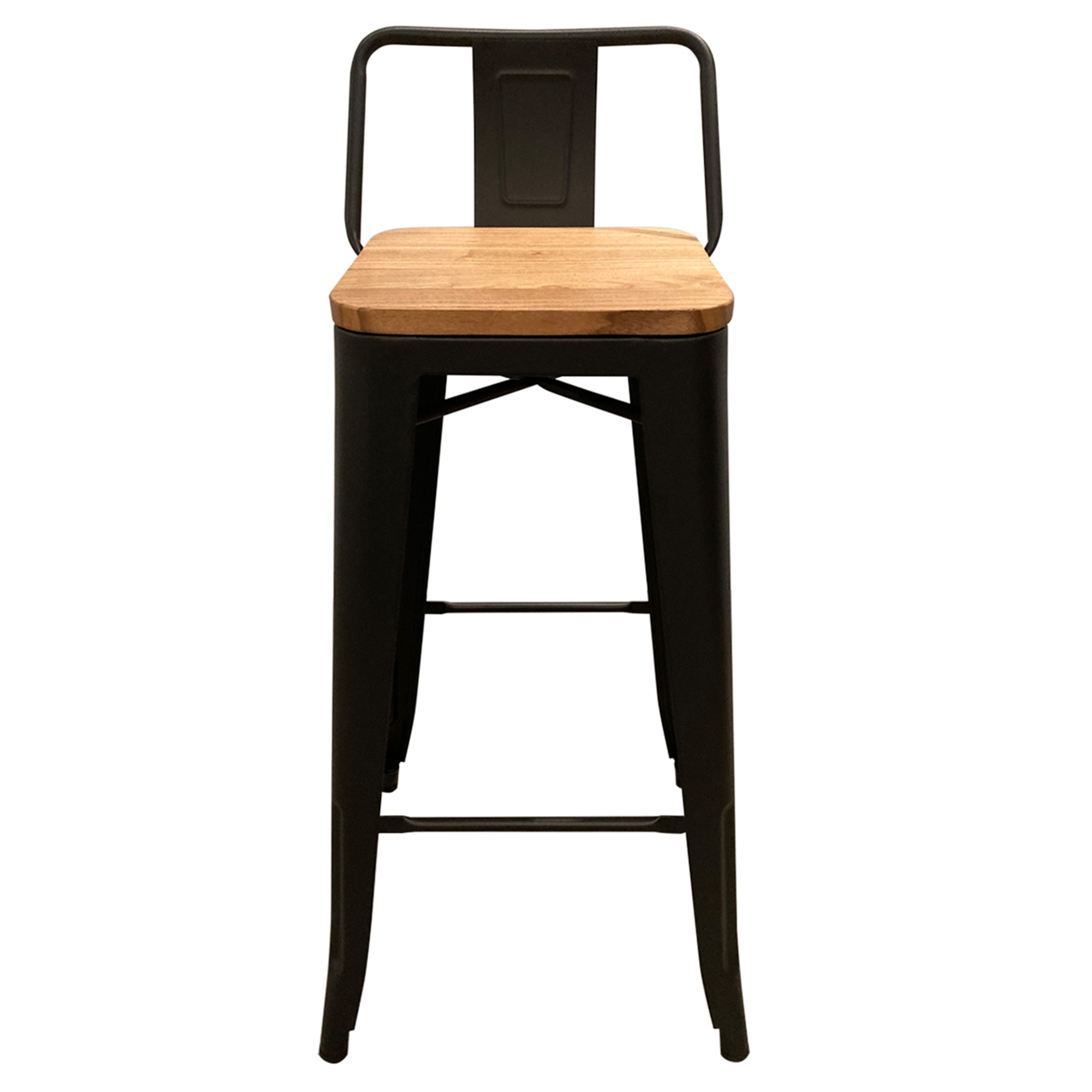 PISO TOLIX RESPALDO BAJO NEGRO MATE C/MADERA CLARA X2 (77H) - 3