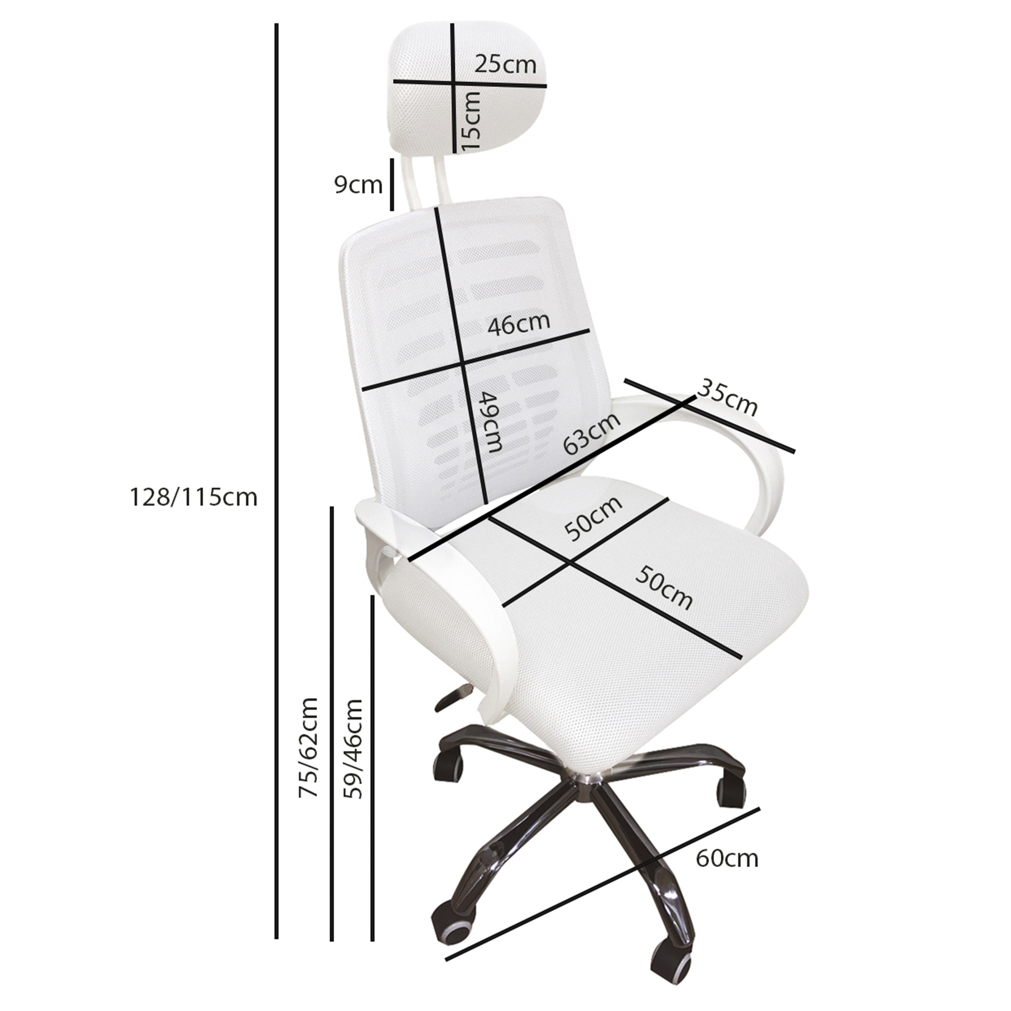 SILLA ESCRITORIO 091A BLANCA UNICAS + GRANDES + REFORZ 150K - 2