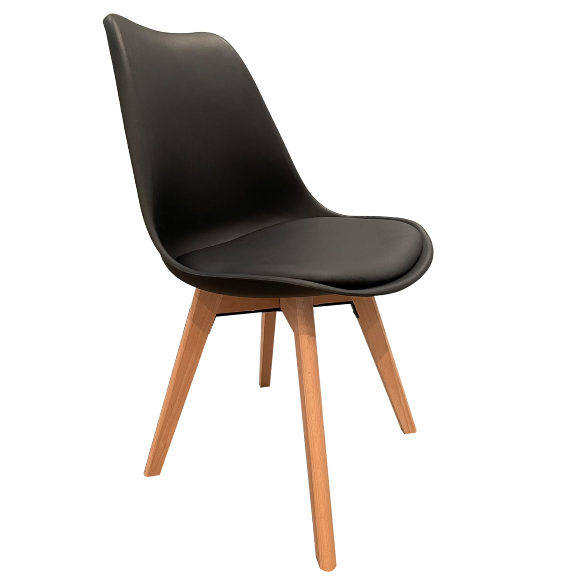 SILLA EAMES TULIP ACOLCHADA REFUERZO METAL NEGRO X4 - 1