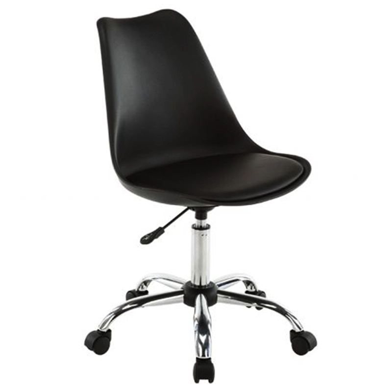 SILLA ESCRITORIO NEGRA 150KG PATAS ACERO CROMADO EXCELENTE - 1