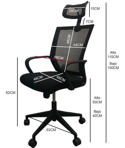 SILLA ESCRITORIO EJECUTIVA 923 NEGRA REFORZADAS 150K - 2