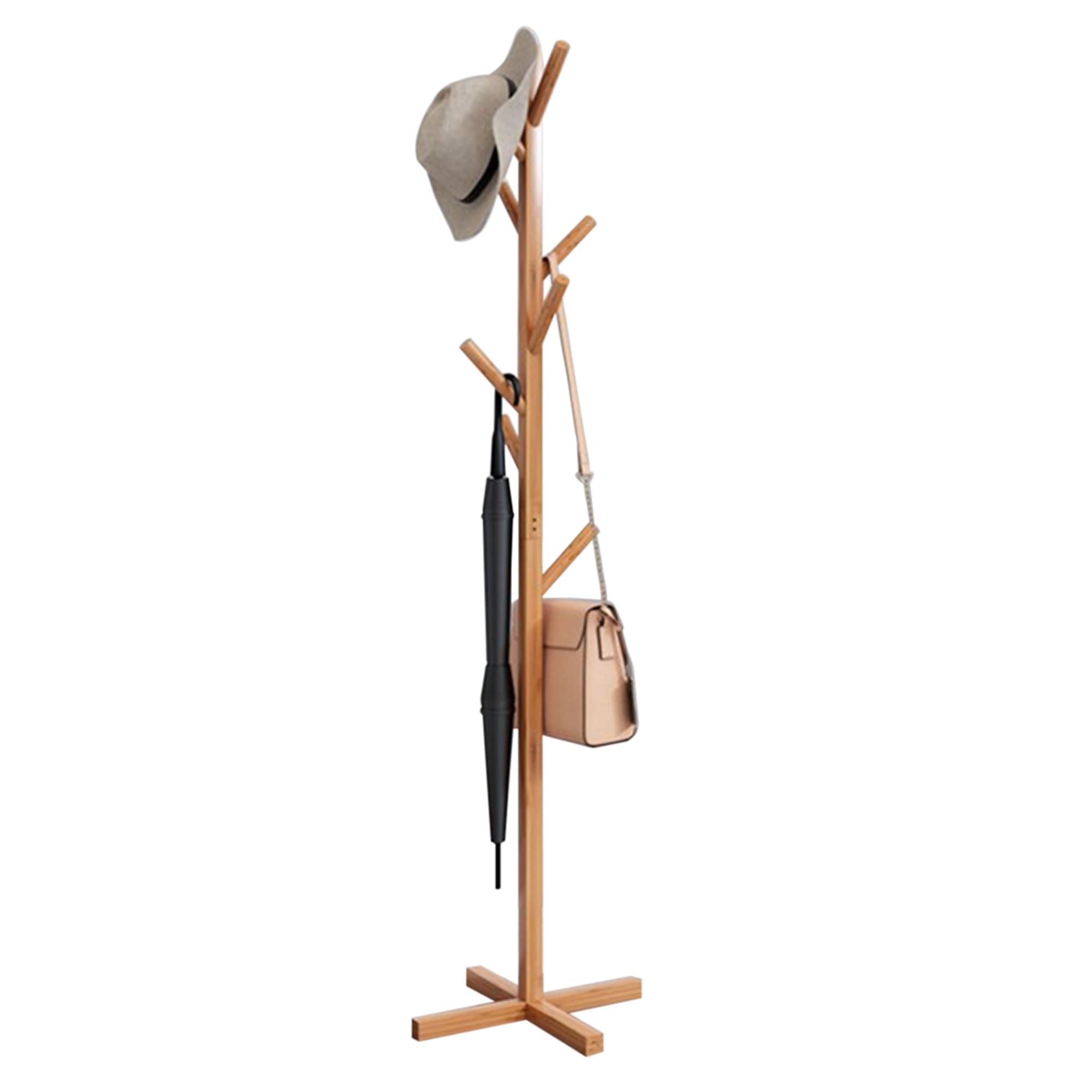 PERCHERO COLGADOR DE PIE DE MADERA NUEVO 158X38 CM - 2