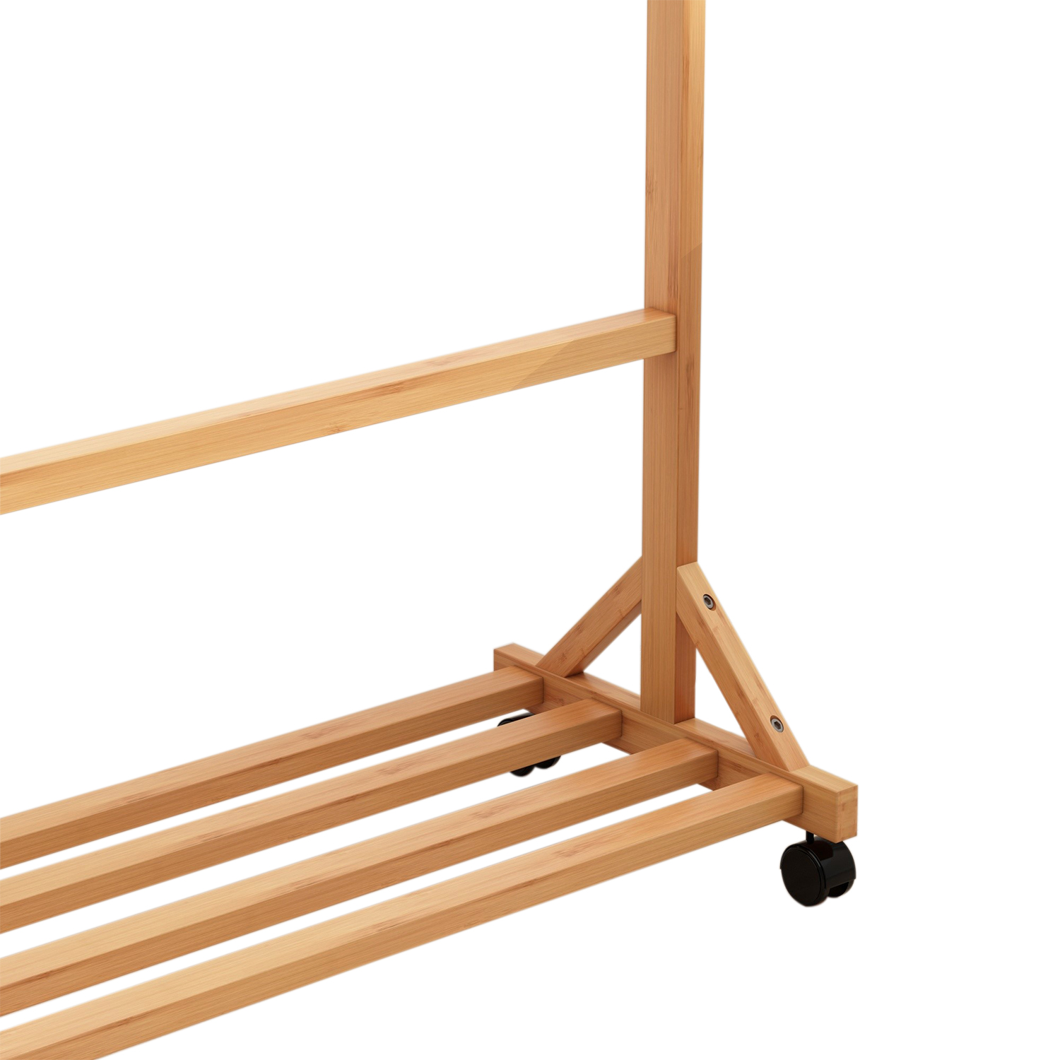 PERCHERO ORGANIZADOR DE MADERA CON RUEDAS 60CM - 2