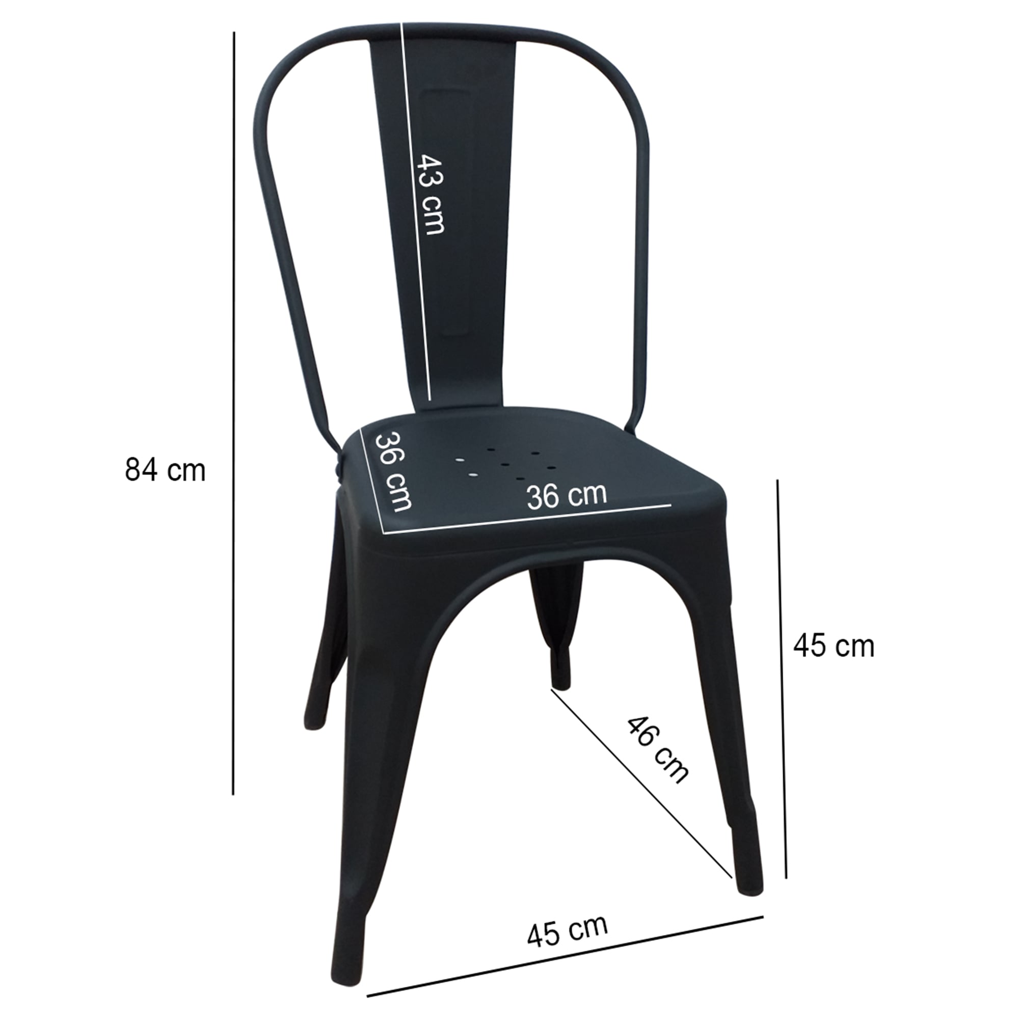 SILLA TOLIX NEGRO MATTE X2 - 2