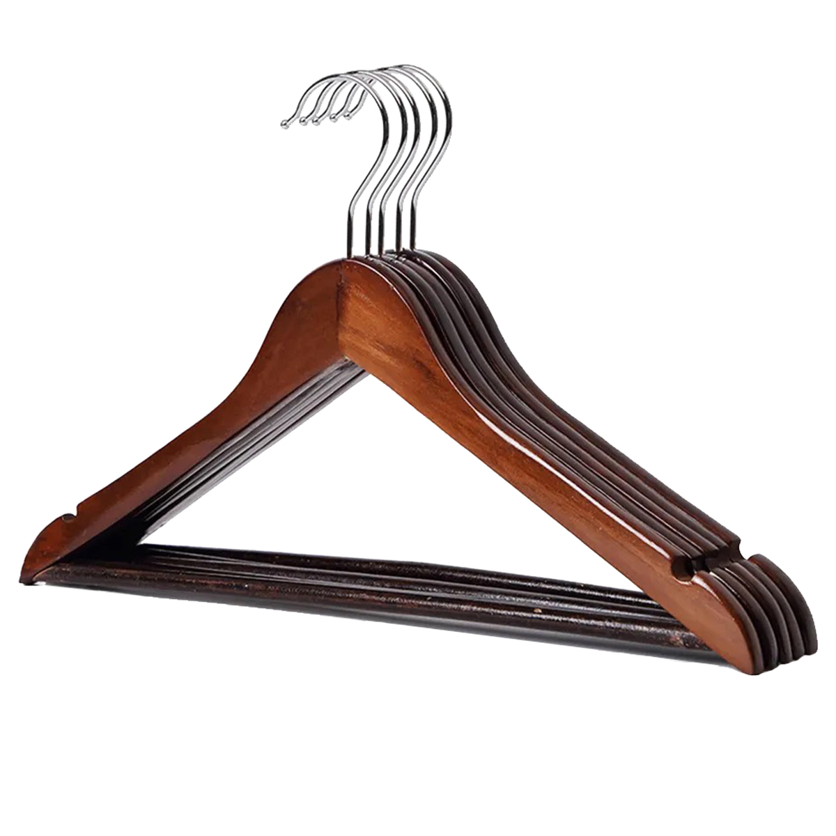 PERCHAS COLGADORES DE MADERA OSCURA LUSTRADA PACK X 50 UNID. - 5