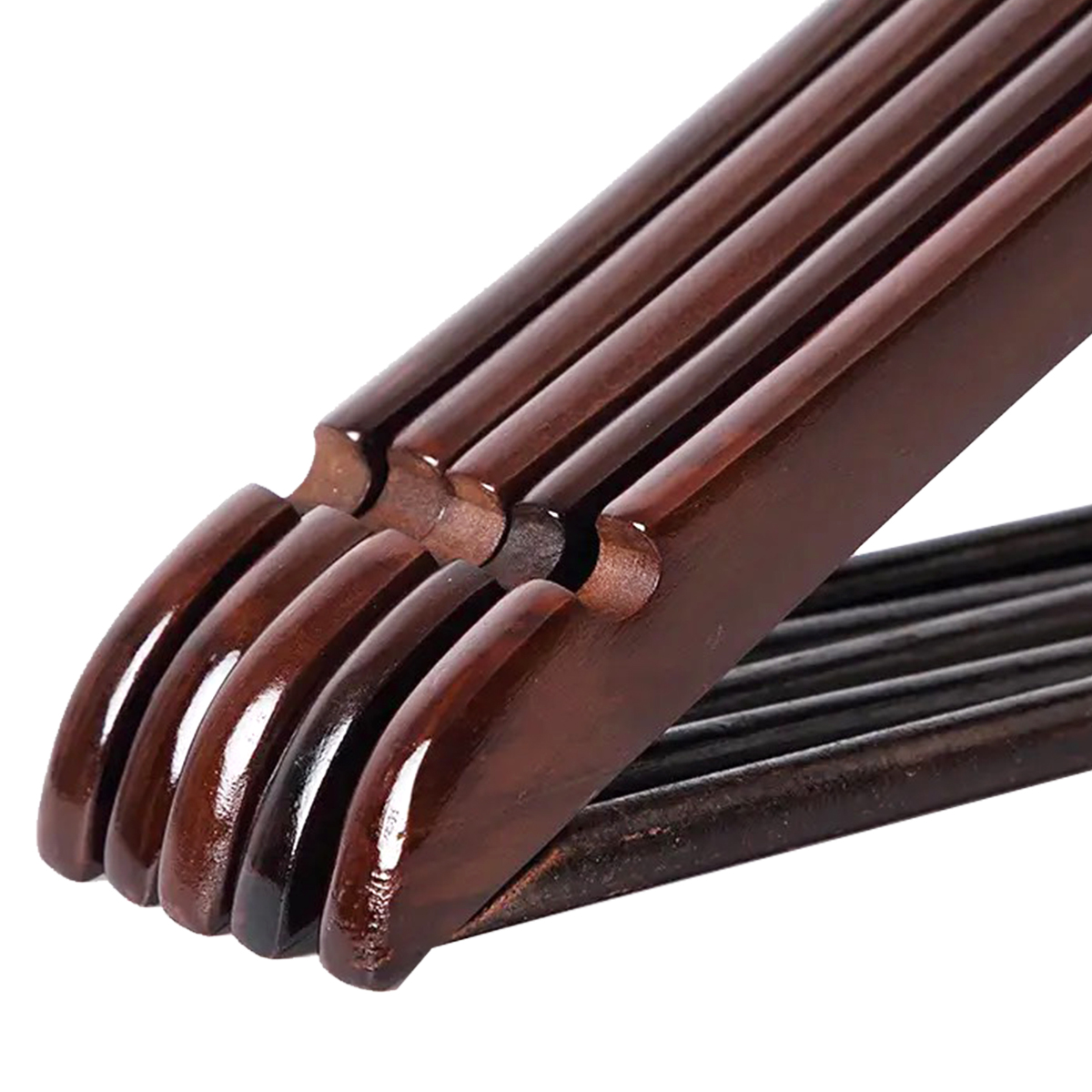 PERCHAS COLGADORES DE MADERA OSCURA LUSTRADA PACK X 20 UNID. - 4