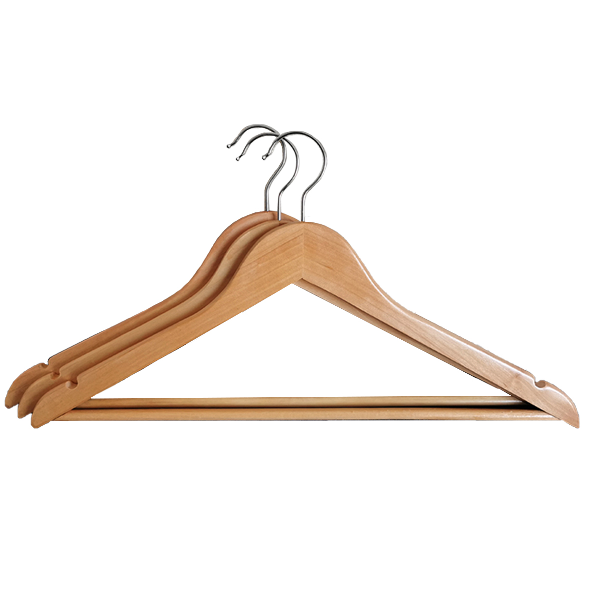 PERCHAS COLGADORES MADERA PACK X 20 UNID. NATURAL LUSTRADAS - 5