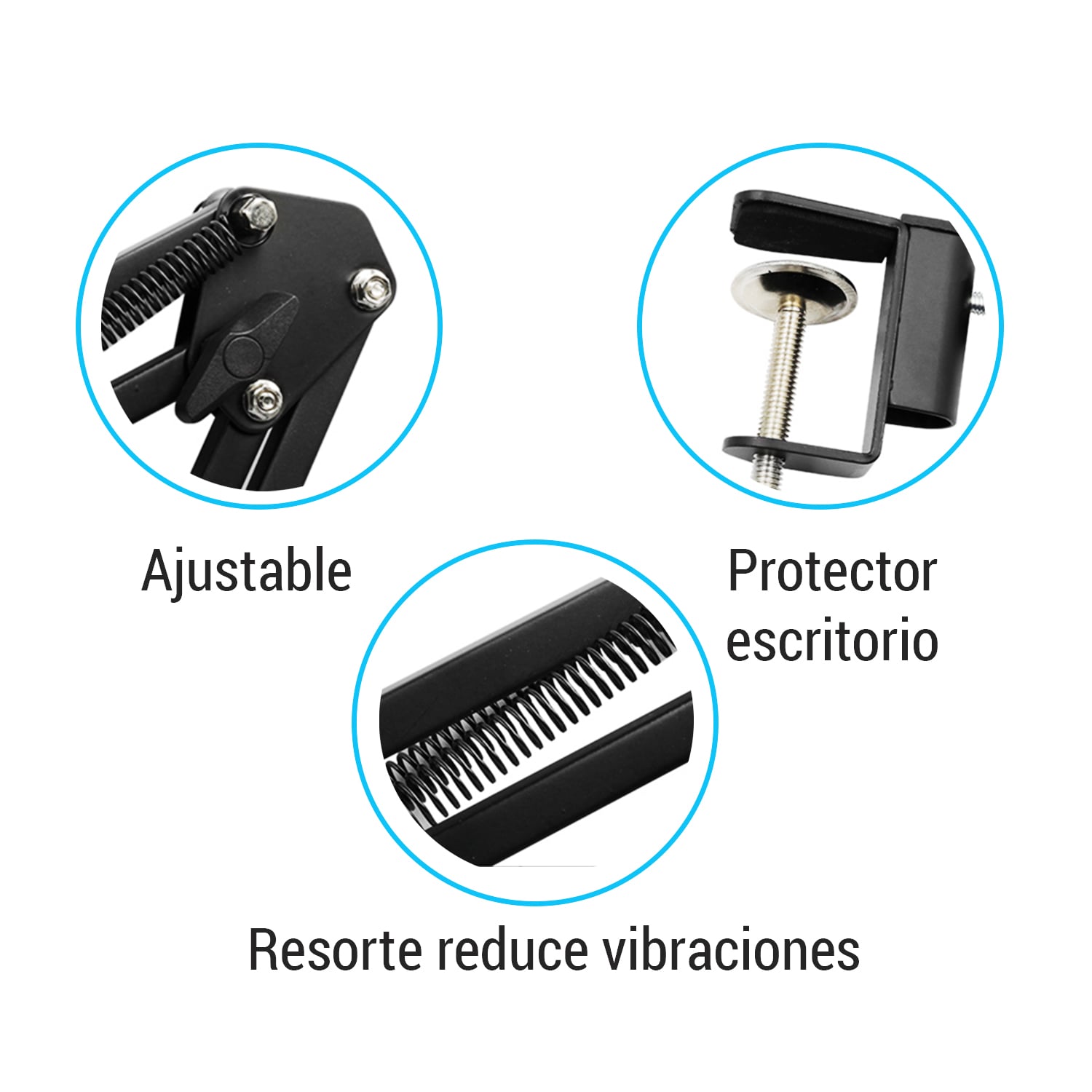 BRAZO SOPORTE PARA MICROFONO AJUSTABLE MESA/ESCRITORIO - 5