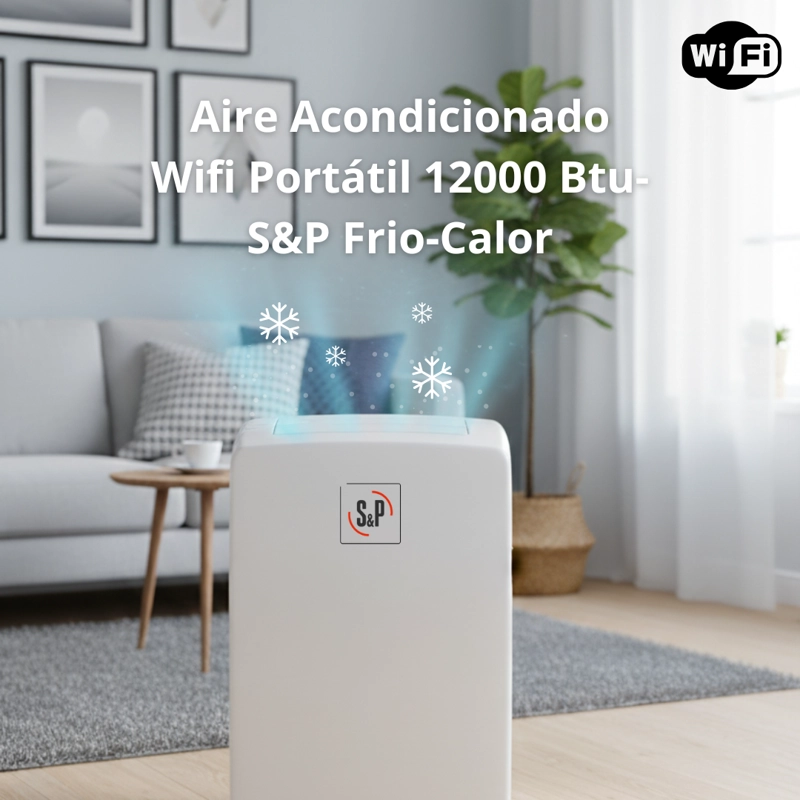 AIRE ACONDICIONADO PORTATIL 12000 BTU S&P FRIO CALOR WIFI - 4