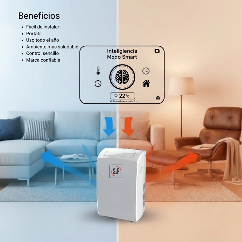 AIRE ACONDICIONADO PORTATIL 12000 BTU S&P FRIO CALOR WIFI - 5