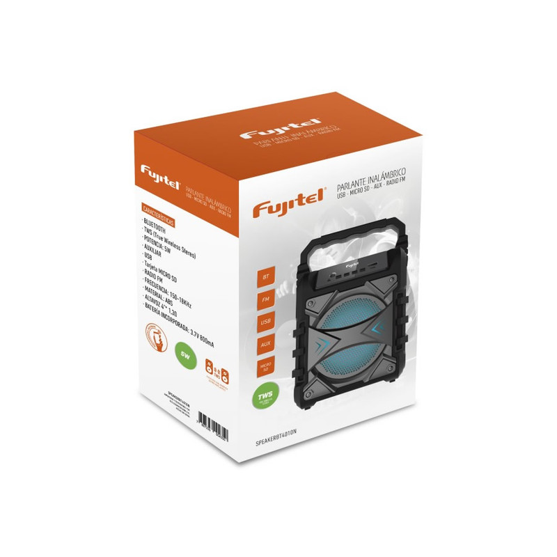 PARLANTE FUJITEL RECARGABLE BT 5W 4” NEGRO - 2