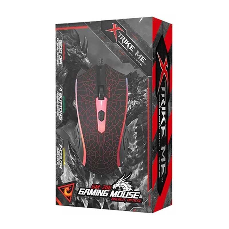 MOUSE GAMER XTRIKE ME RETROILUMINADO 1200DPI - 4