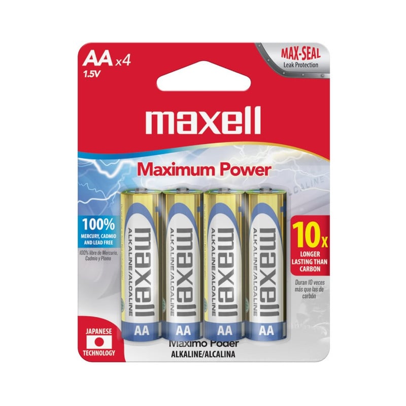 PACK 4 PILAS ALCALINAS AA MAXELL - 1
