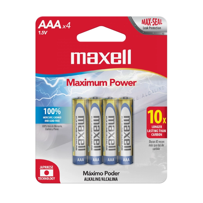 PACK 4 PILAS ALCALINAS AAA MAXELL - 1