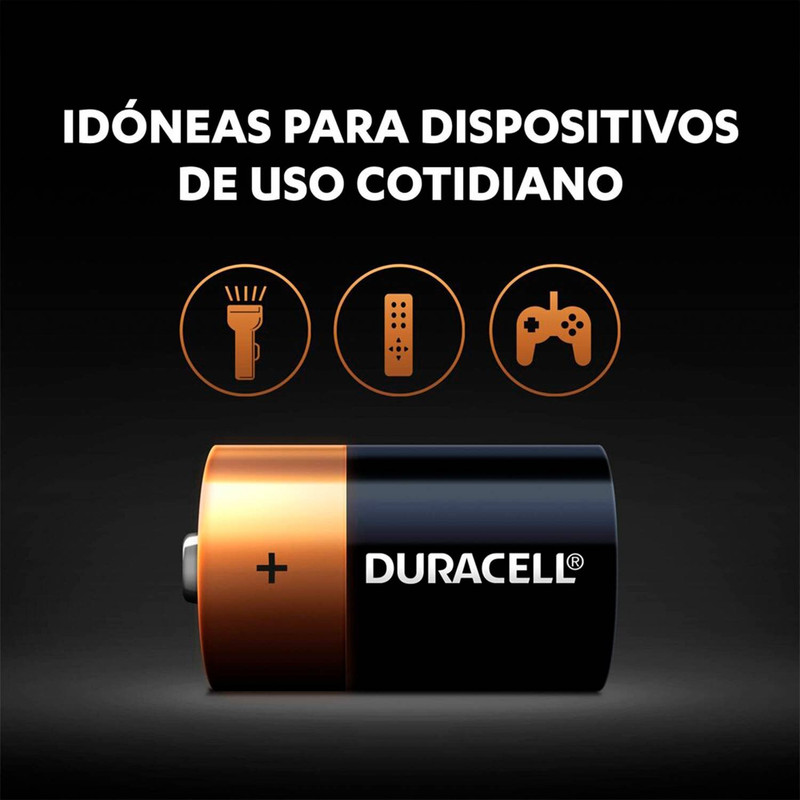 PACK 2 PILAS DURACELL D ALCALINA - 3