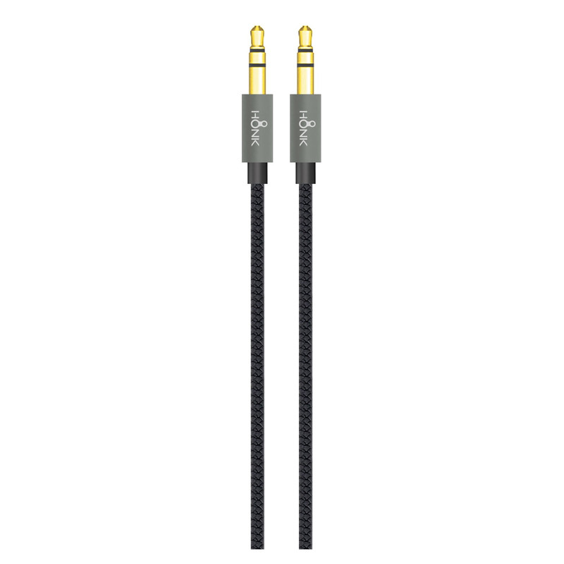 CABLE AUXILIAR 1.2MT HONK JACK 3.5 PLUG EN COLOR NEGRO - 1