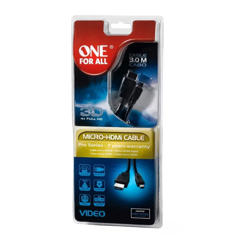 CABLE ONE FOR ALL HDMI A MICRO HDMI 3MT - 2