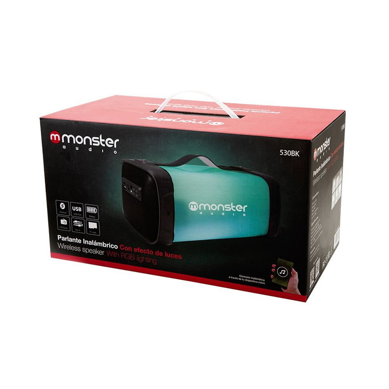 PARLANTE BLUETOOTH MONSTER AUDIO CUADRADO KARAOKE 530BK - 2