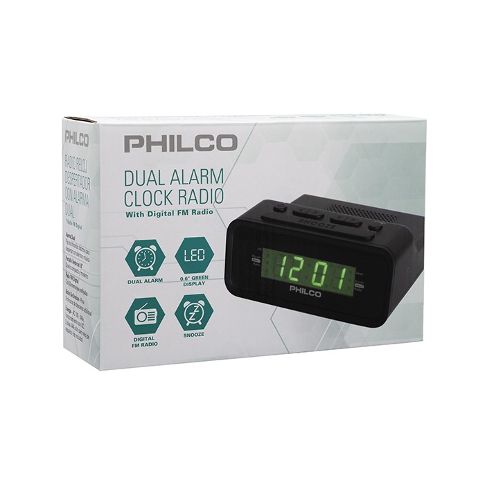 RADIO RELOJ DESPERTADOR DIGITAL PHILCO 1006GR - 2