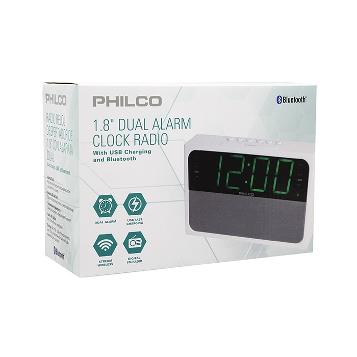 RADIO PHILCO RELOJ DESPERTADOR BT DIGITAL 1018BT - 2