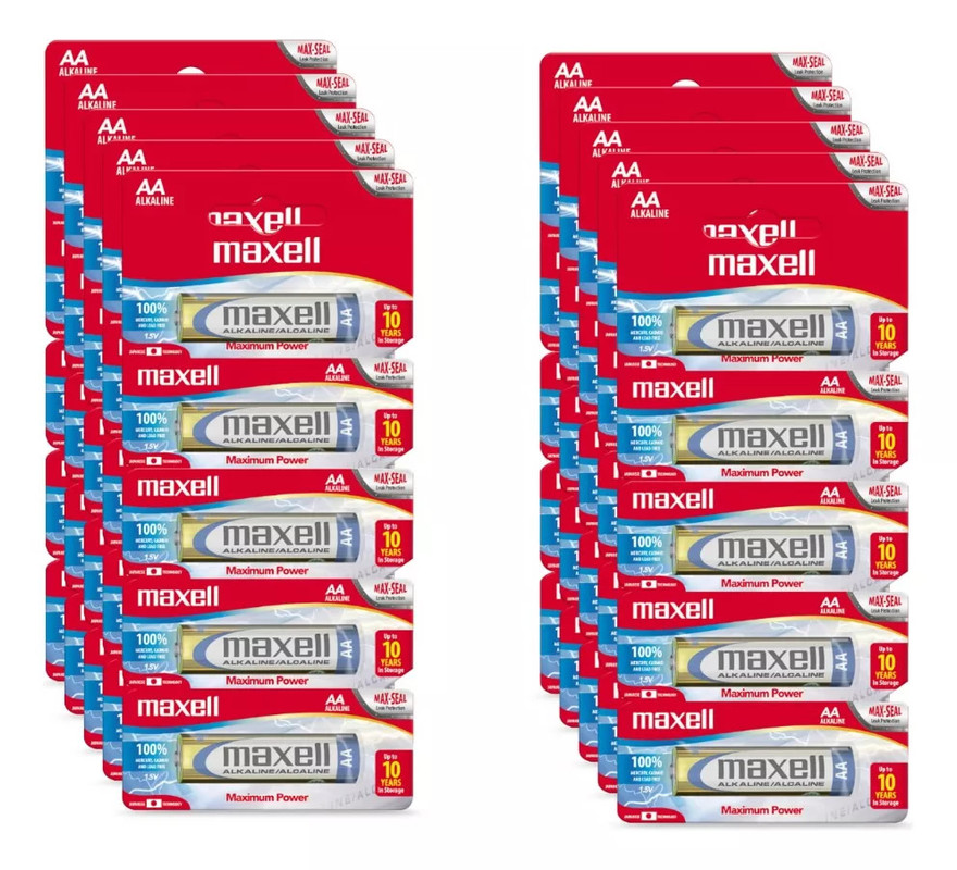 PILAS MAXELL PACK 50 ALCALINAS AA CAJA DOBLE A - 1