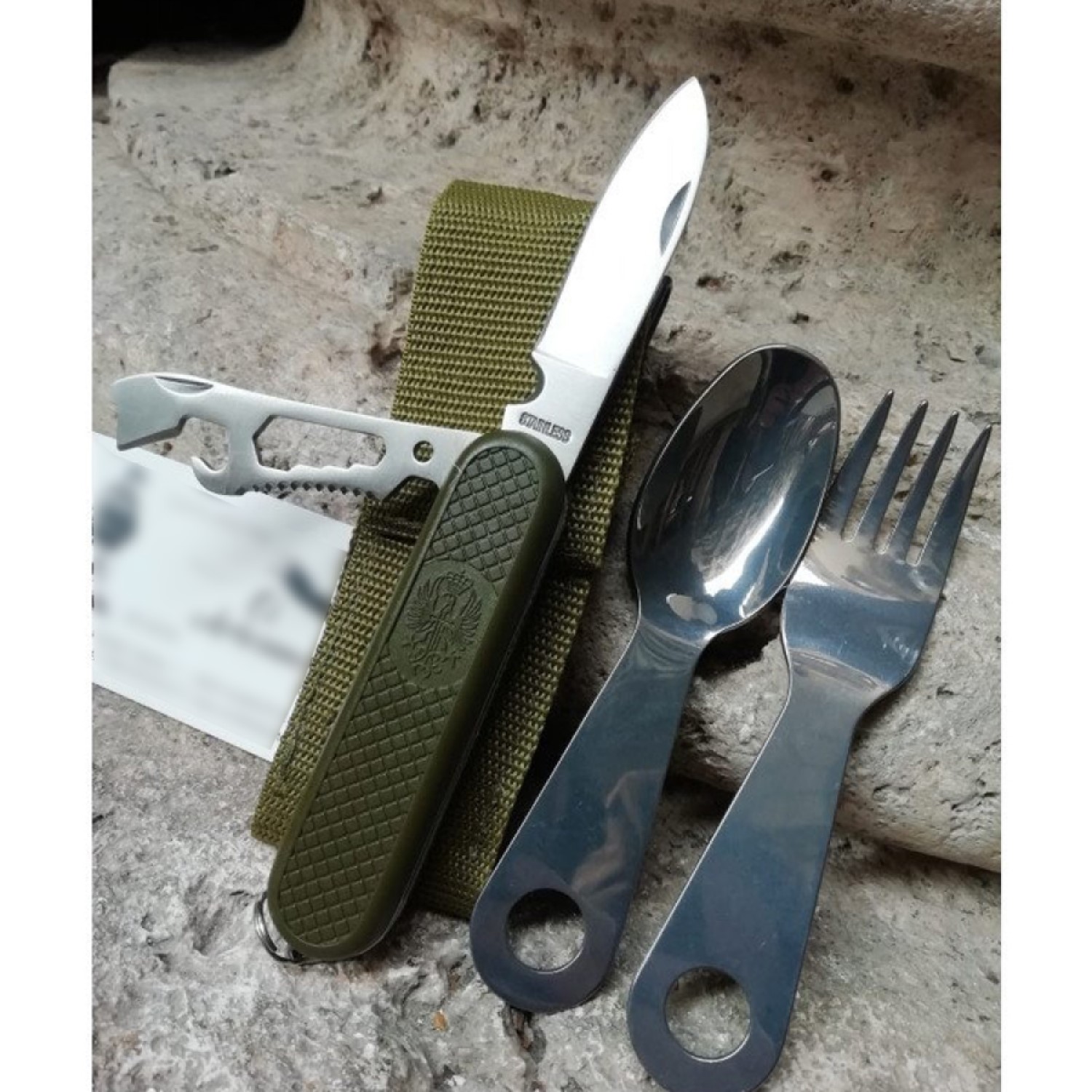 SET DE NAVAJA PARA CAMPING + CUCHARA Y TENEDOR DBG1351 - 4