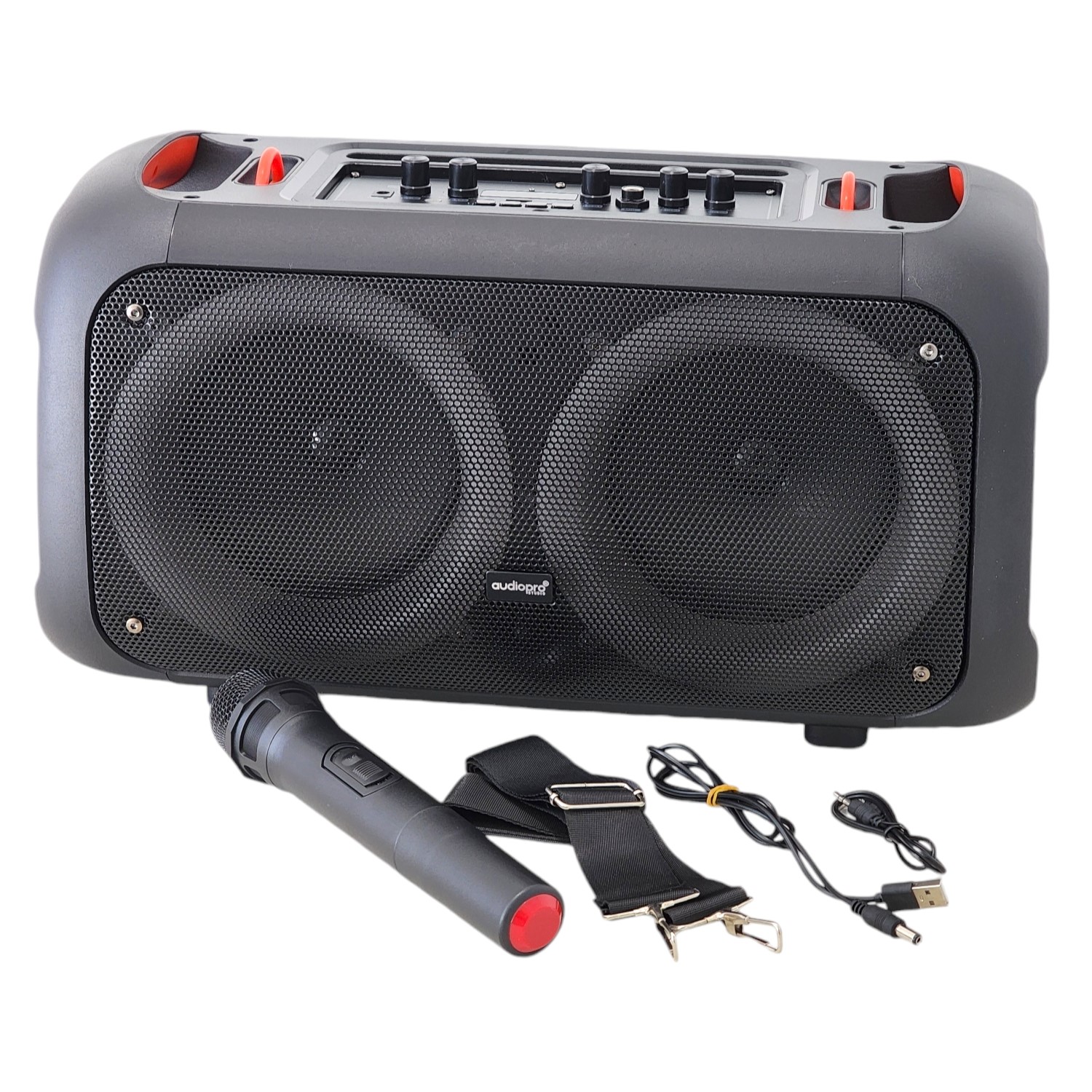 PARLANTE AUDIO PRO KARAOKE BT CON CONTROL DE BAJOS RGB AP02098 - 5