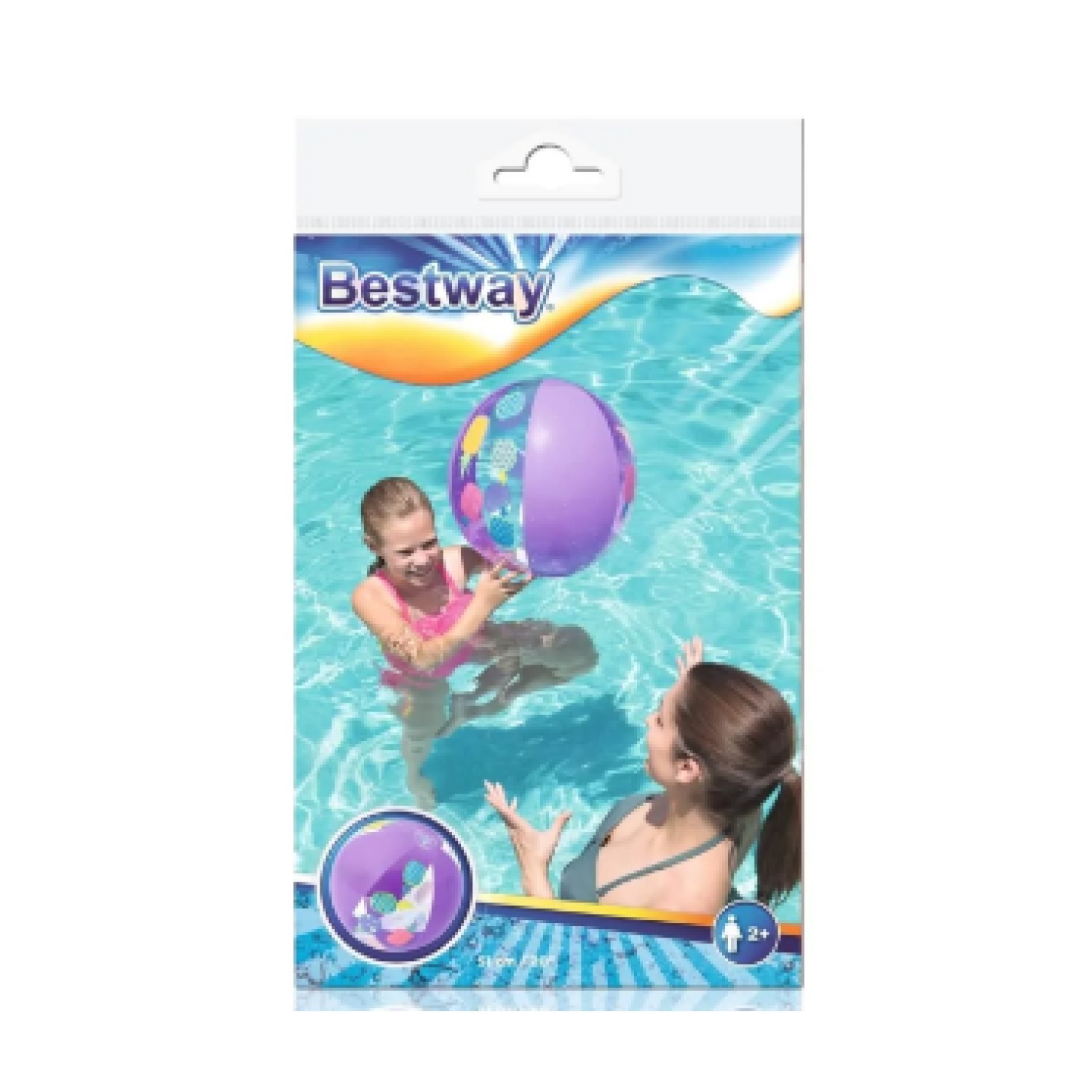 PELOTA INFLABLE BESTWAY 31036 PLAYA SPLASH 51 CM MORADA - 5