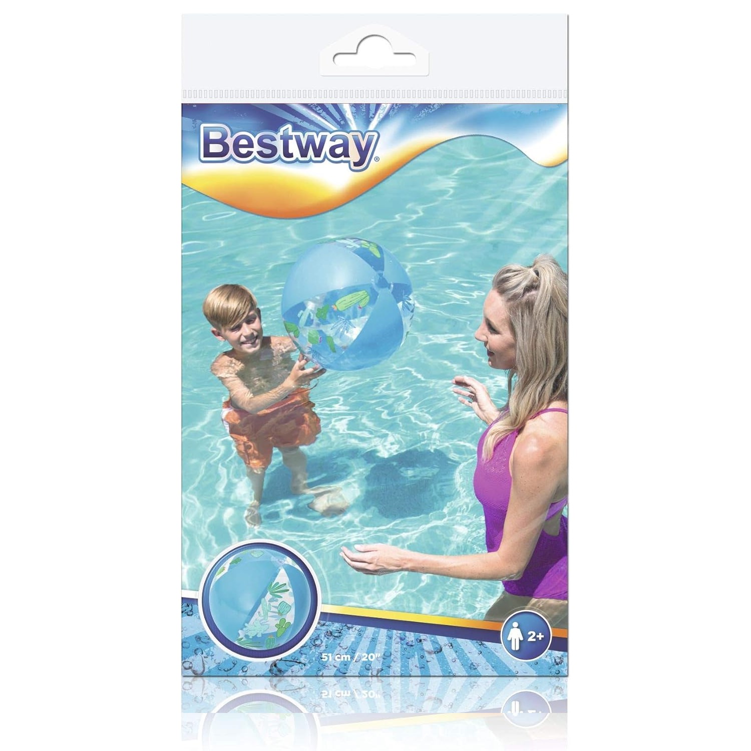 PELOTA INFLABLE BESTWAY PLAYA SPLASH 51 CM AZUL - 6