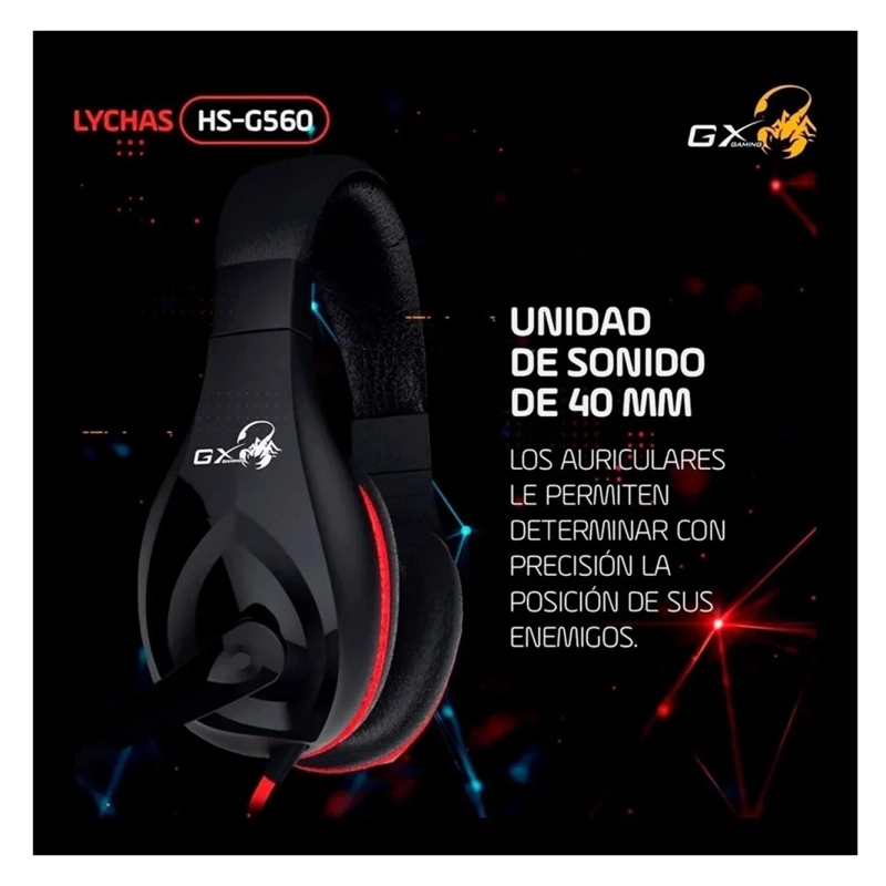 AUDÍFONOS GAMER CABLE 2MT JACK 3.5 HEADSET HS-G560 GENIUS - 5