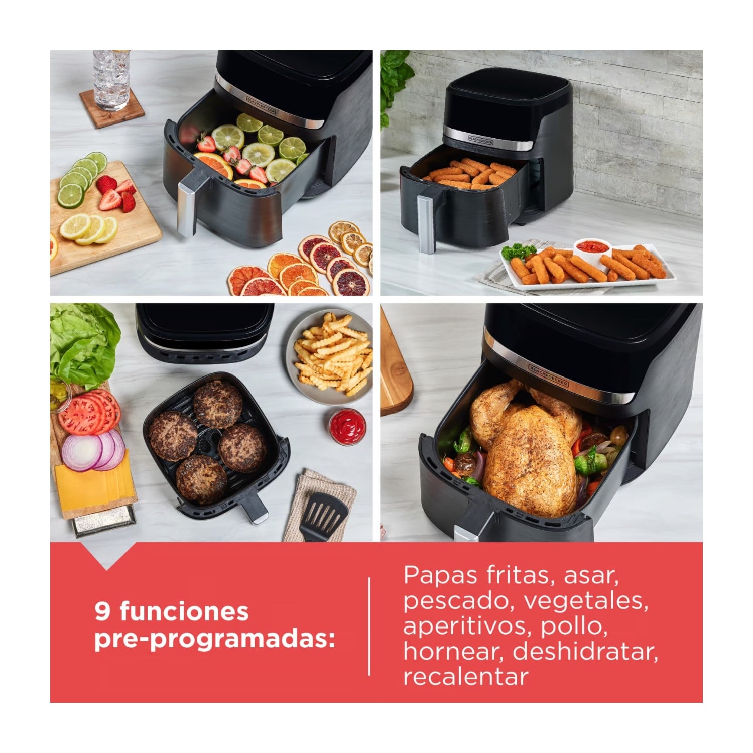 FREIDORA DE AIRE BLACK + DECKER PURIFRY DE 5.5L AFBD62-1BDCL - 6