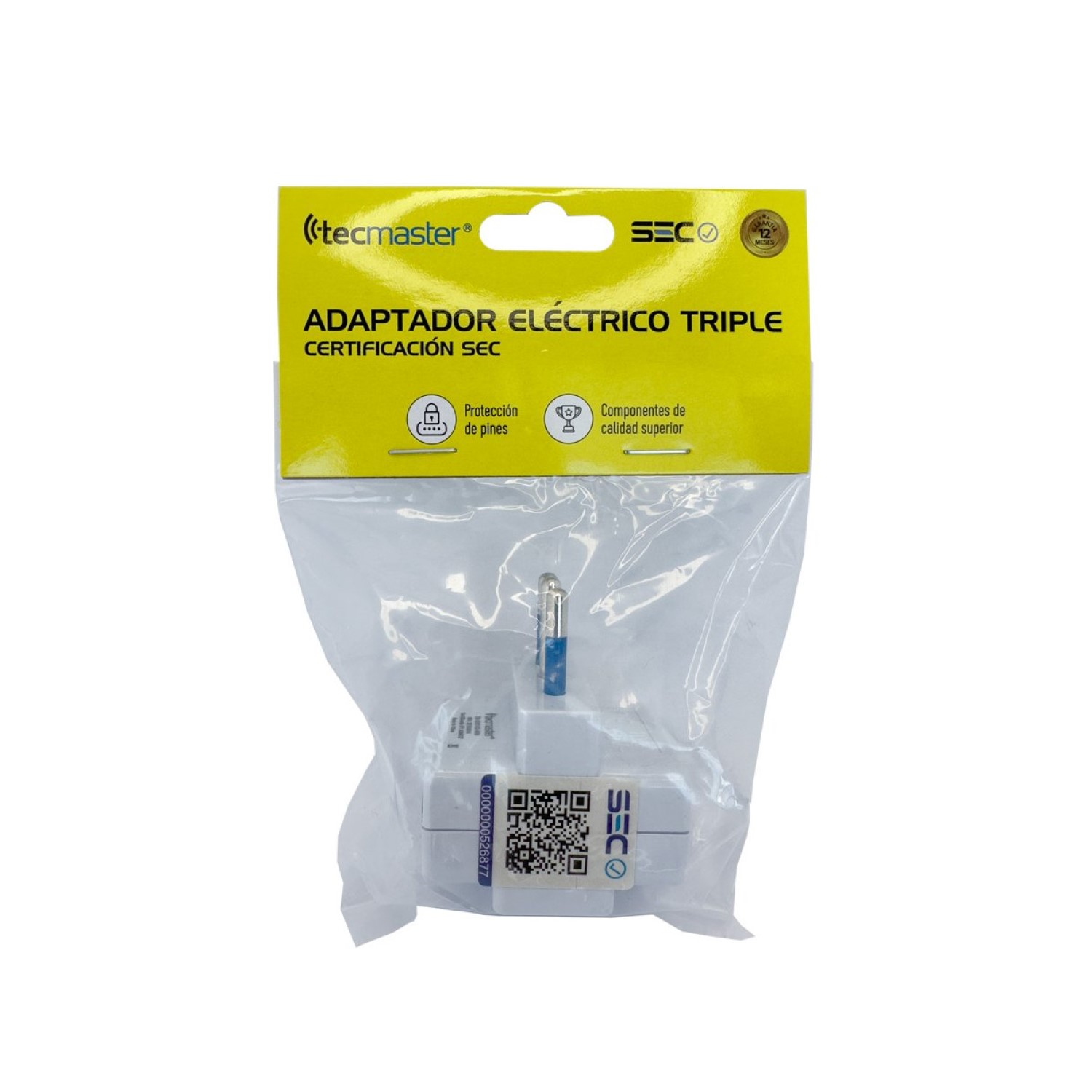 ENCHUFE ADAPTADOR DE PARED 3 TOMAS TM-800102WH TECMASTER - 4