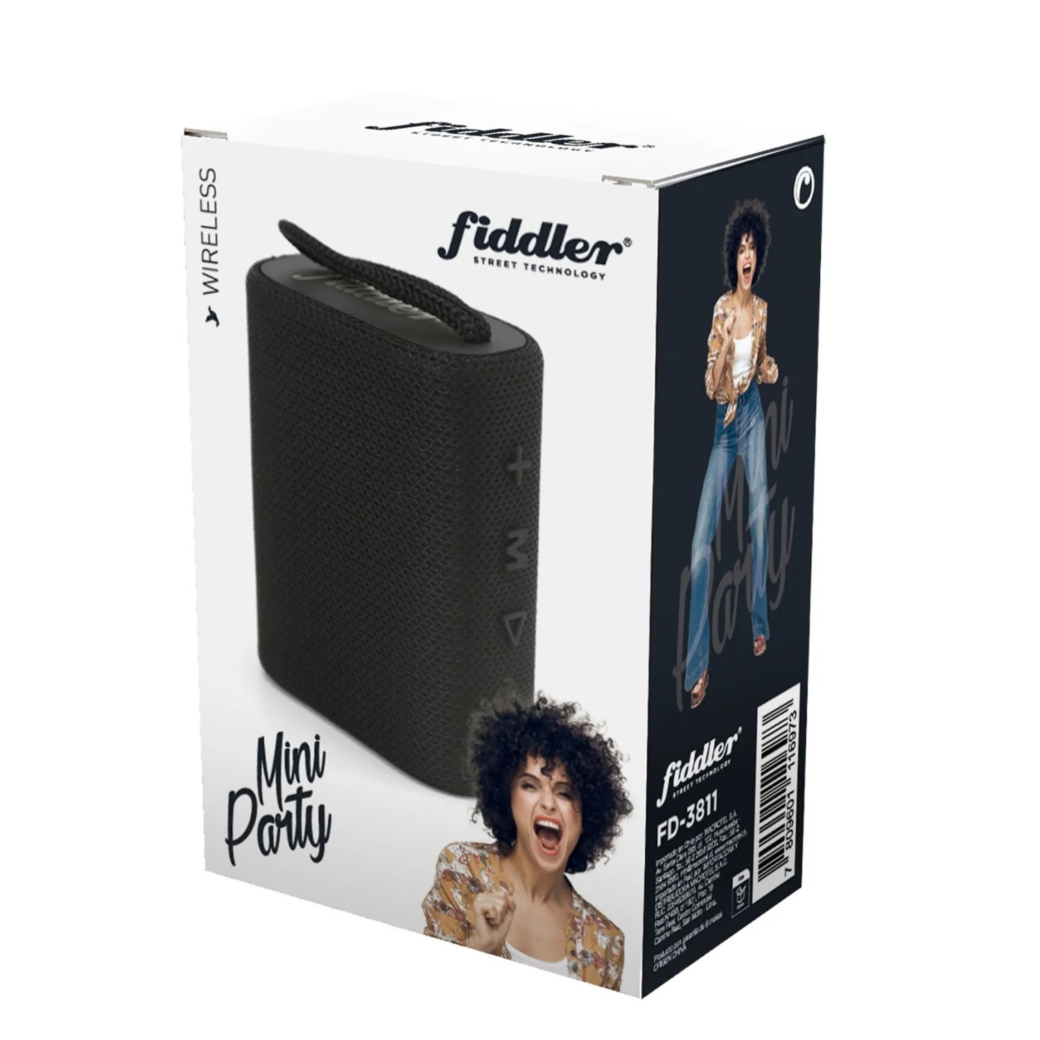 PARLANTE PORTÁTIL BT TWS FIDDLER MINI PARTY FD-3811 NEGRO - 3