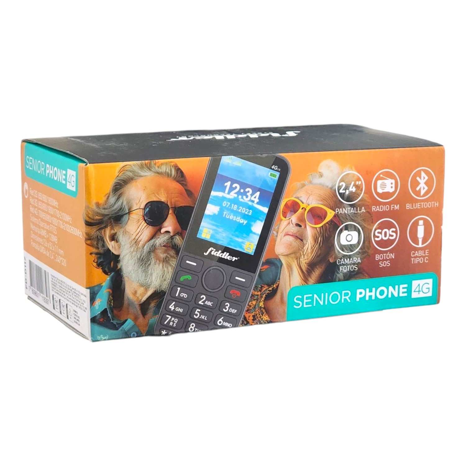 TELÉFONO CELULAR SENIOR FIDDLER D117 4G NEGRO - 5