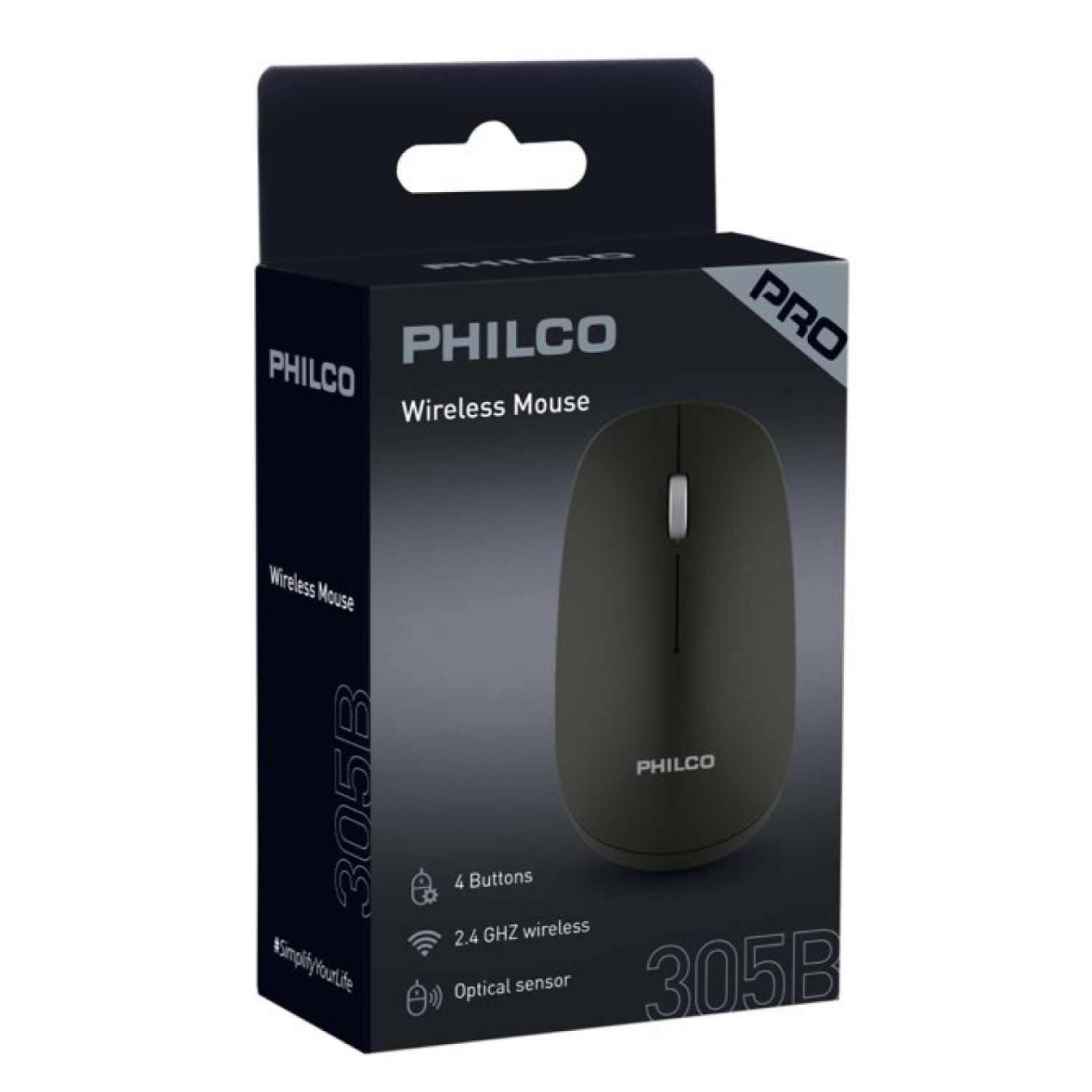 MOUSE INALÁMBRICO USB ÓPTICO PHILCO PRO 29PPR7305B NEGRO - 7