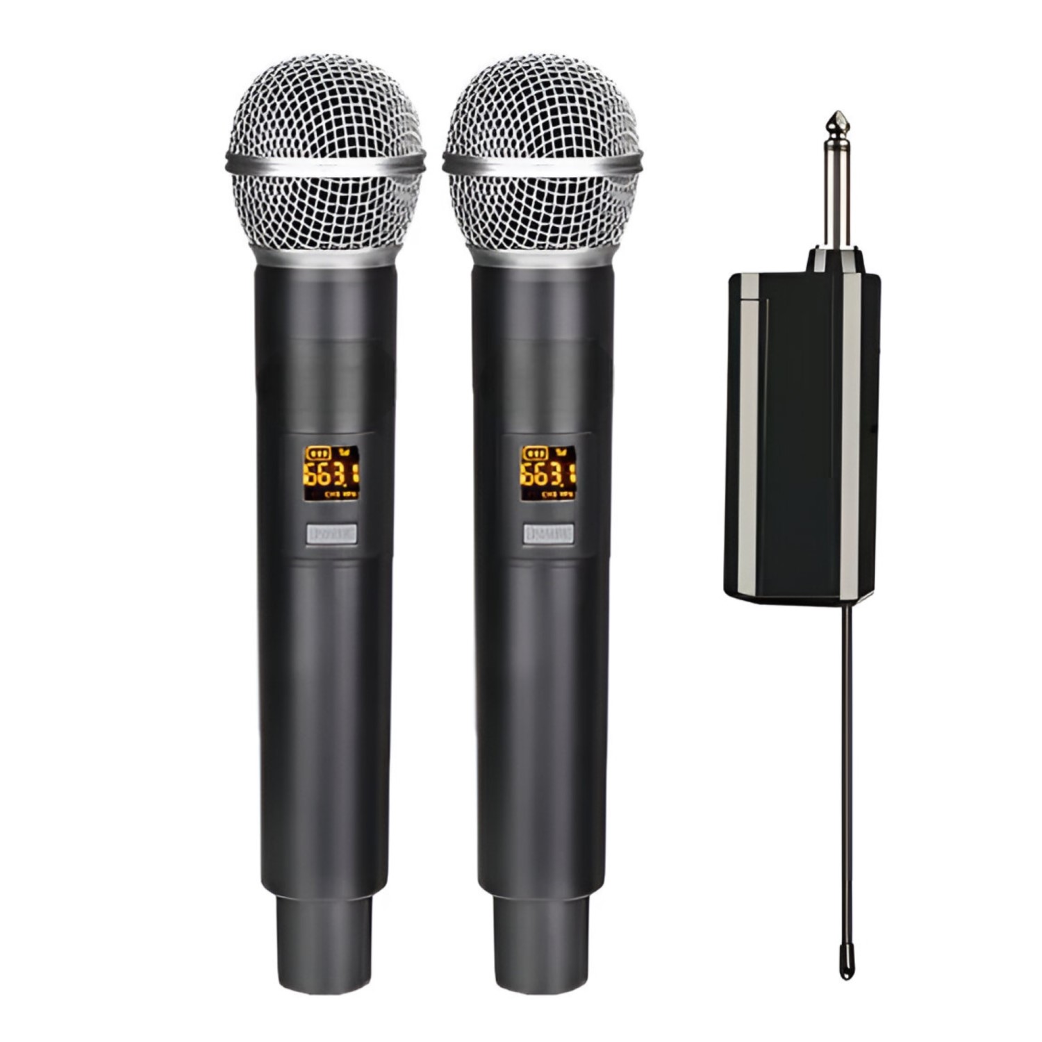 KIT MICRÓFONOS INALÁMBRICOS UHF PHILCO WM314 CON RECEPTOR - 3