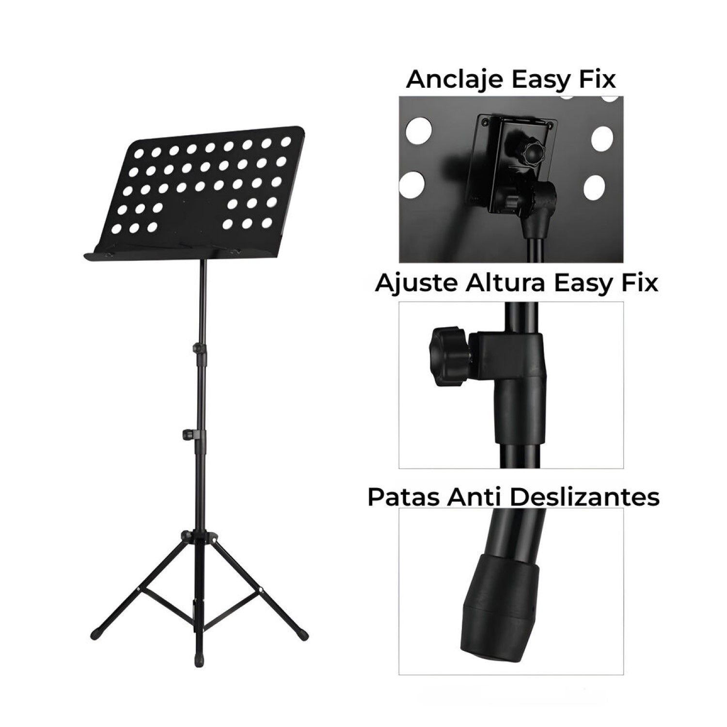 SOPORTE ATRIL PARA PARTITURAS AJUSTABLE HENDRIX HX0064 - 4