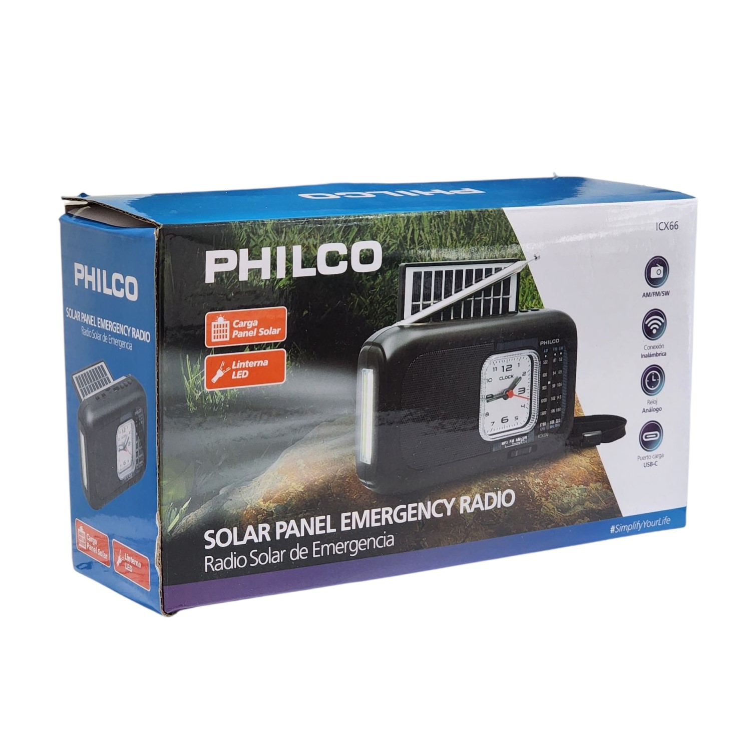 RADIO PORTÁTIL RECARGABLE CON PANEL SOLAR BT PLCICX66 PHILCO - 8