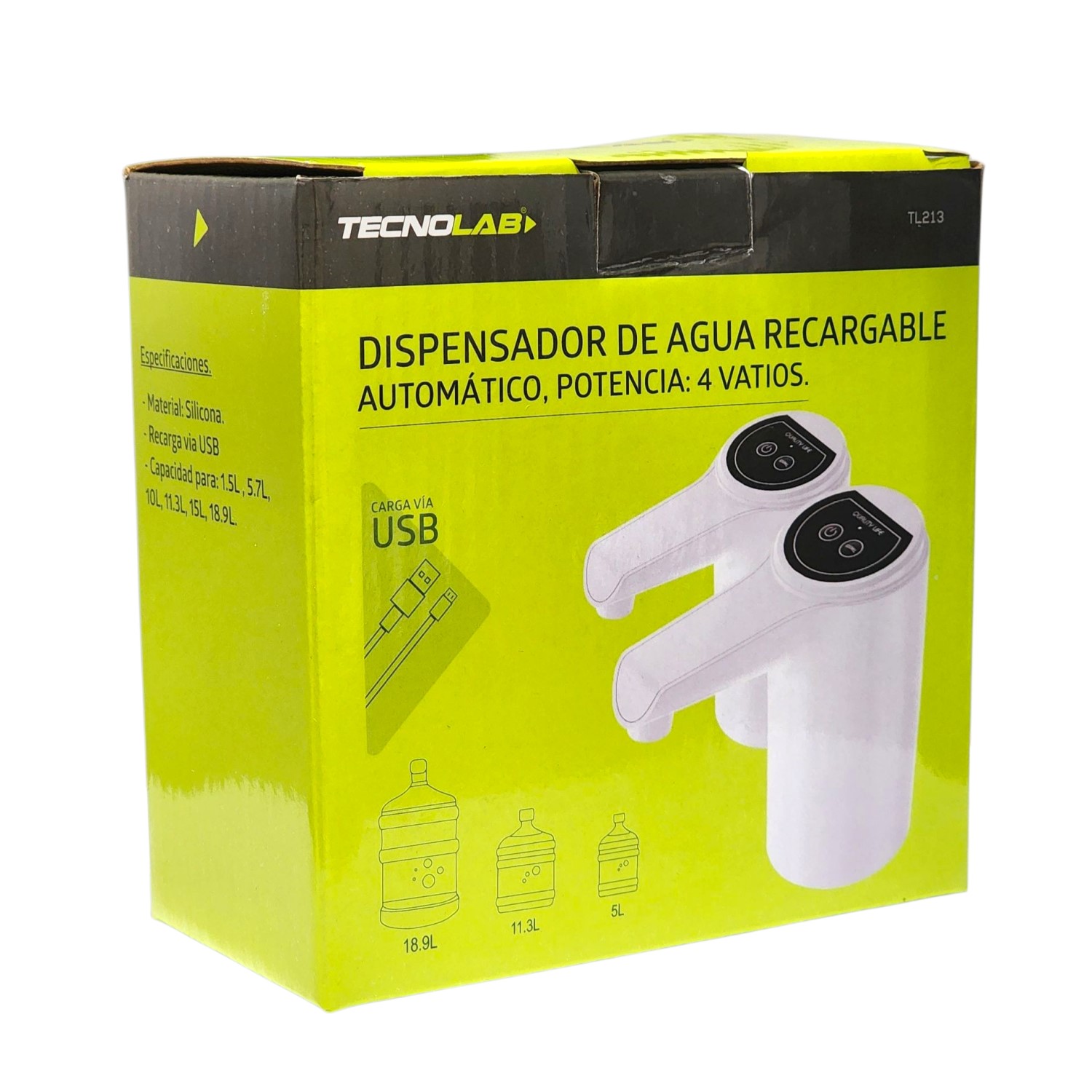 DISPENSADOR DE AGUA ELE CTRICO RECARGABLE TECNOLAB TL213 - 6
