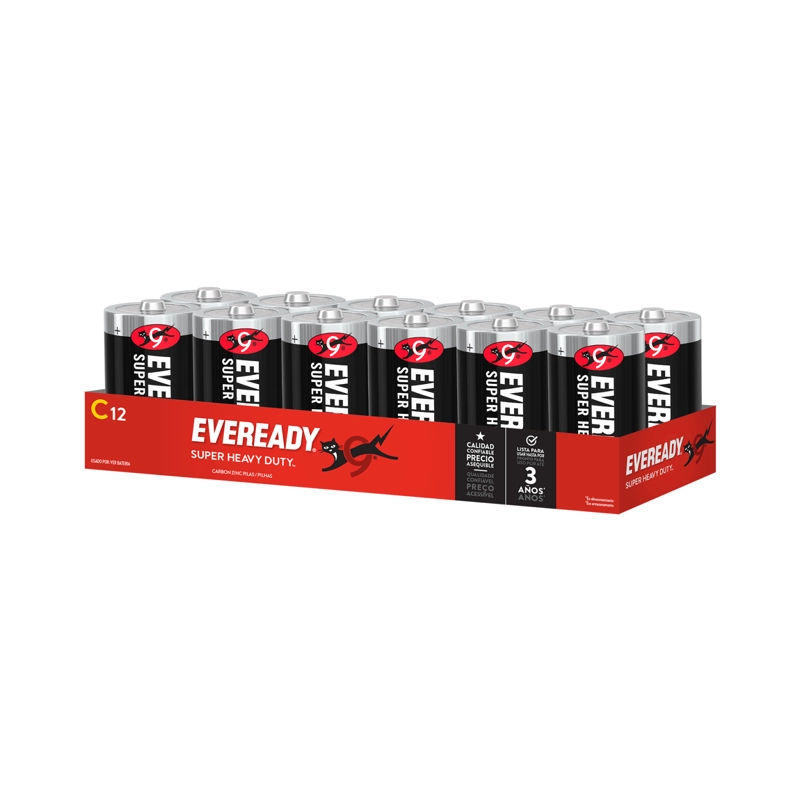 PACK 12 PILAS CARBON ZINC C 1.5V MEDIANA EVEREADY - 1