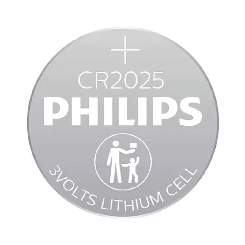 PACK 5 PILAS CR2025 3V TIPO BOTON LITIO PHILIPS - 3