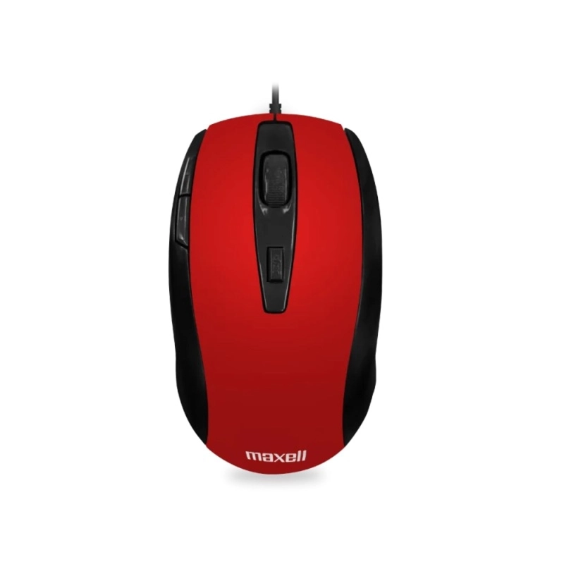MOUSE OPTICO 5 BOTONES CON CABLE USB MOWR-105 MAXELL ROJO - 1